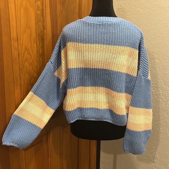 Asos Deisgn Striped Pastel Color Scoop Neck Sweater Sz 2 - Picture 5 of 6